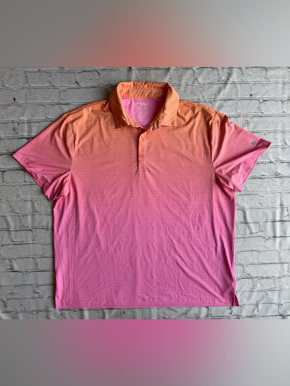 Birdies Orange and Pink Gradient Polo Shirt